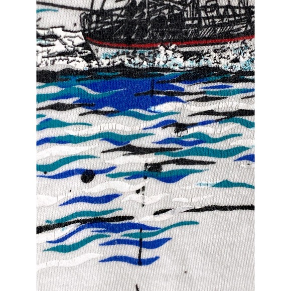 Vintage Nautical Map Graphic Tee Stanley Michaels Virgin Islands Sailing L - Picture 4 of 16